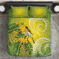 Hawaii Palila Mamane Bedding Set Hawaiian Honeycreeper With Native Flower