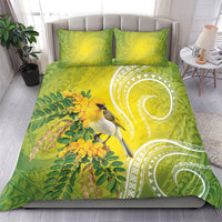Hawaii Palila Mamane Bedding Set Hawaiian Honeycreeper With Native Flower