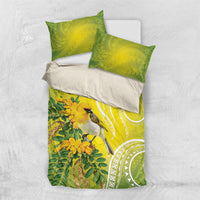 Hawaii Palila Mamane Bedding Set Hawaiian Honeycreeper With Native Flower
