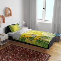 Hawaii Palila Mamane Bedding Set Hawaiian Honeycreeper With Native Flower