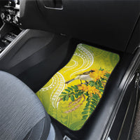 Hawaii Palila Mamane Car Mats Hawaiian Honeycreeper With Native Flower LT14 - Polynesian Pride