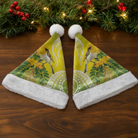 Hawaii Palila Mamane Christmas Santa Hat Hawaiian Honeycreeper With Native Flower LT14 - Polynesian Pride