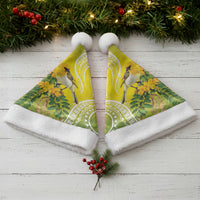Hawaii Palila Mamane Christmas Santa Hat Hawaiian Honeycreeper With Native Flower LT14 - Polynesian Pride