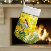 Hawaii Palila Mamane Christmas Stocking Hawaiian Honeycreeper With Native Flower