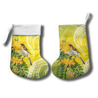 Hawaii Palila Mamane Christmas Stocking Hawaiian Honeycreeper With Native Flower