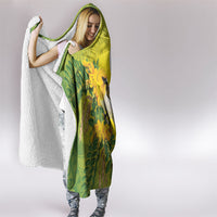 Hawaii Palila Mamane Hooded Blanket Hawaiian Honeycreeper With Native Flower LT14 - Polynesian Pride