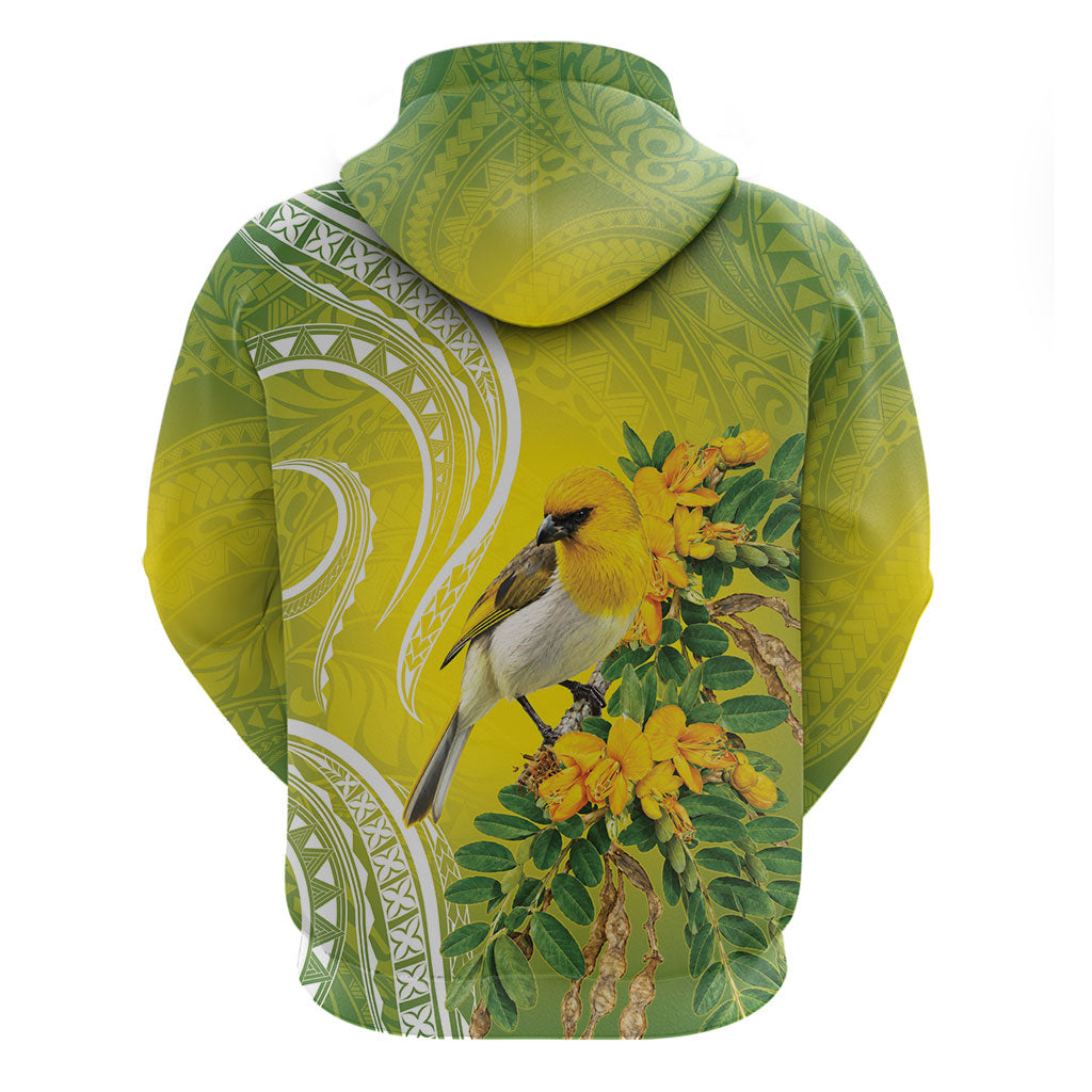 Hawaii Palila Mamane Hoodie Hawaiian Honeycreeper With Native Flower LT14 - Polynesian Pride