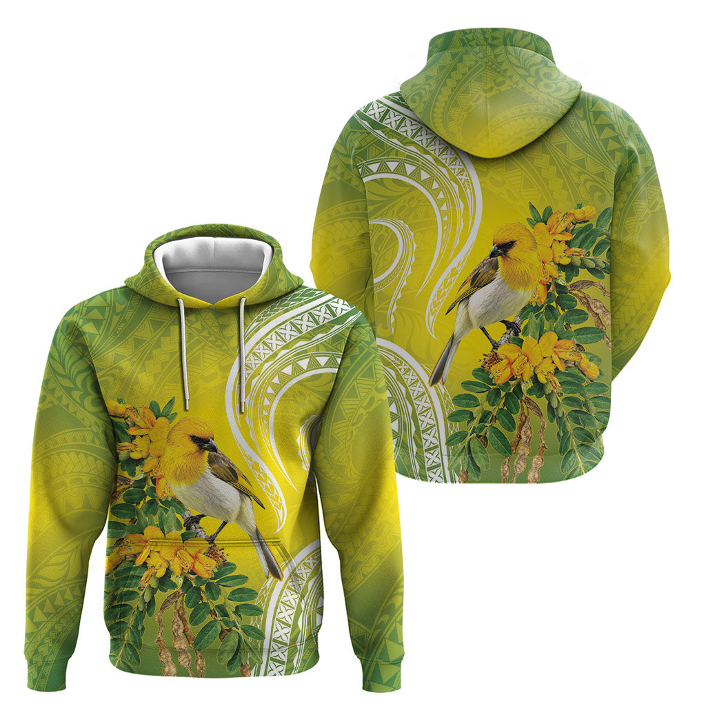 Hawaii Palila Mamane Hoodie Hawaiian Honeycreeper With Native Flower LT14 - Polynesian Pride
