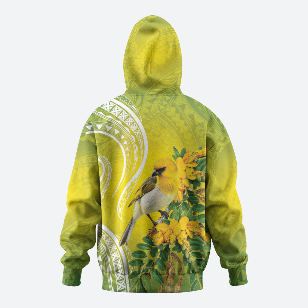 Hawaii Palila Mamane Hoodie Hawaiian Honeycreeper With Native Flower LT14 - Polynesian Pride