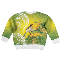 Hawaii Palila Mamane Kid Ugly Christmas Sweater Hawaiian Honeycreeper With Native Flower LT14 - Polynesian Pride