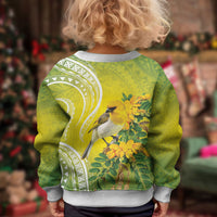 Hawaii Palila Mamane Kid Ugly Christmas Sweater Hawaiian Honeycreeper With Native Flower LT14 - Polynesian Pride