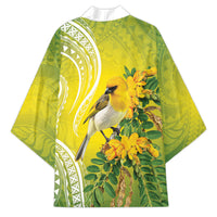 Hawaii Palila Mamane Kimono Hawaiian Honeycreeper With Native Flower
