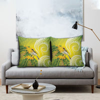 Hawaii Palila Mamane Pillow Cover Hawaiian Honeycreeper With Native Flower LT14 - Polynesian Pride