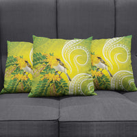 Hawaii Palila Mamane Pillow Cover Hawaiian Honeycreeper With Native Flower LT14 - Polynesian Pride