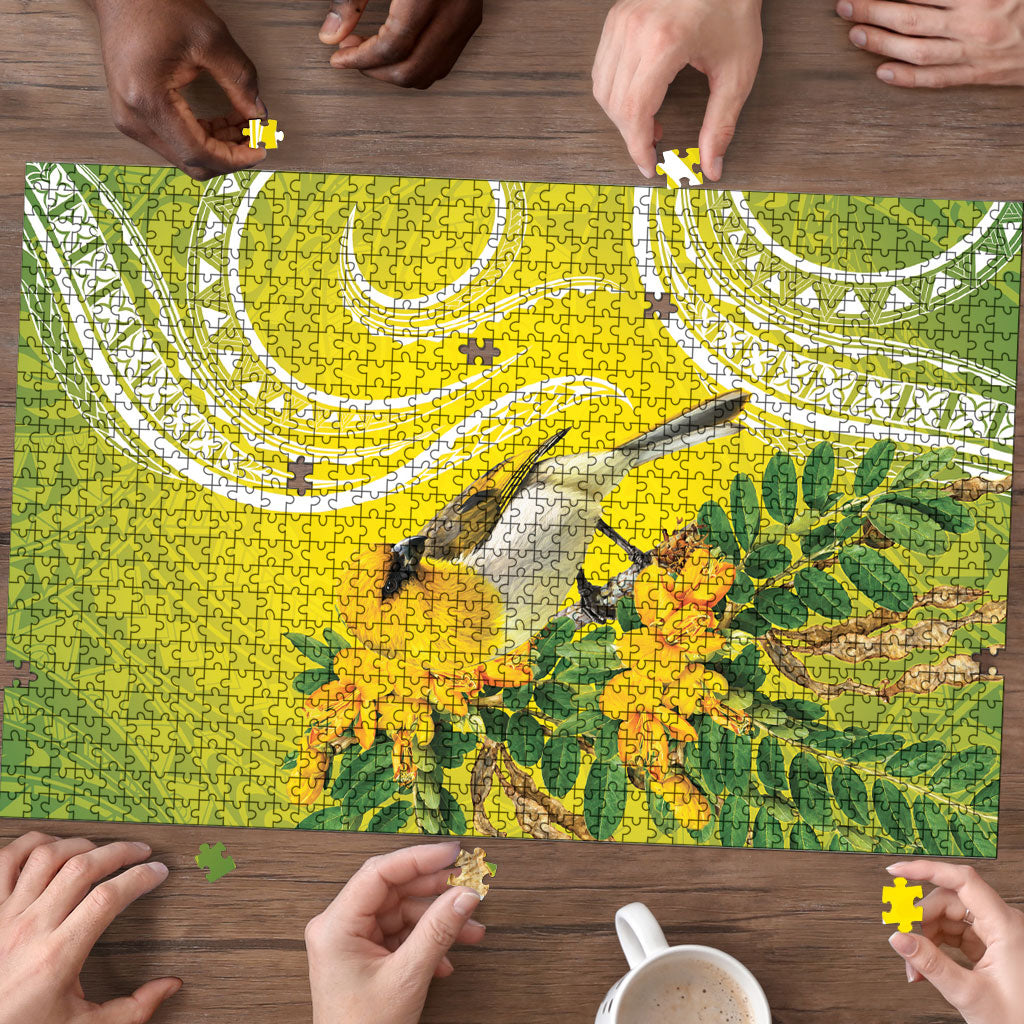 Hawaii Palila Mamane Puzzle Hawaiian Honeycreeper With Native Flower
