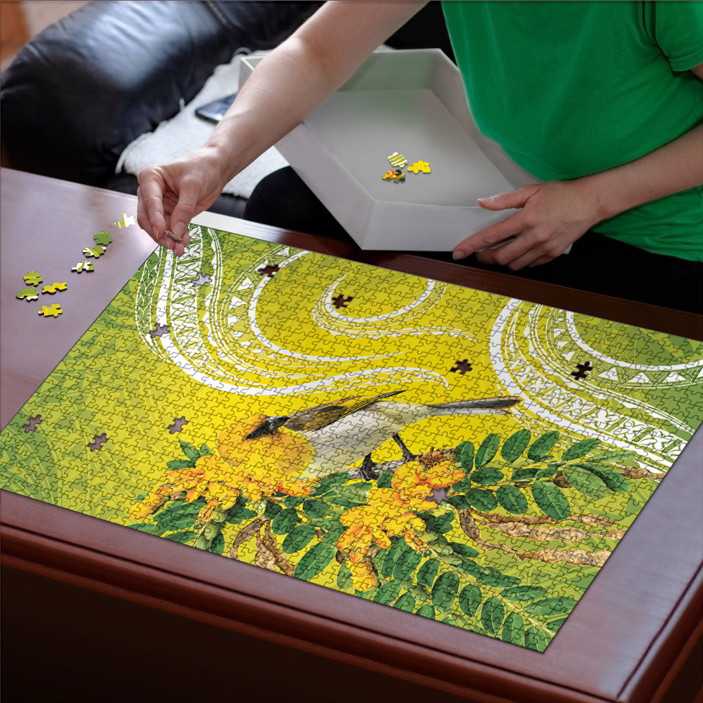 Hawaii Palila Mamane Puzzle Hawaiian Honeycreeper With Native Flower