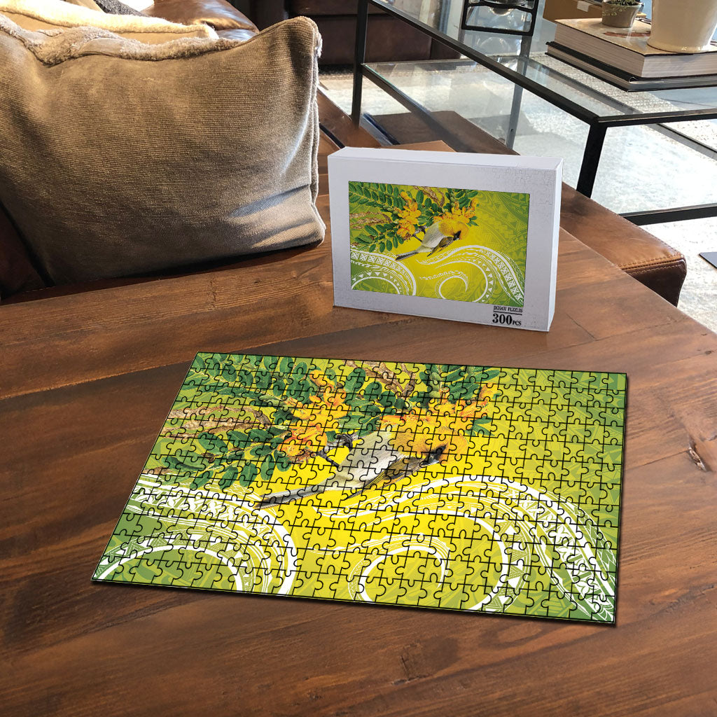 Hawaii Palila Mamane Puzzle Hawaiian Honeycreeper With Native Flower
