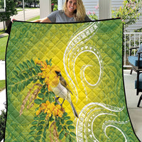 Hawaii Palila Mamane Quilt Hawaiian Honeycreeper With Native Flower