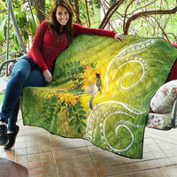 Hawaii Palila Mamane Quilt Hawaiian Honeycreeper With Native Flower