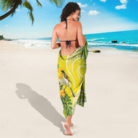 Hawaii Palila Mamane Sarong Hawaiian Honeycreeper With Native Flower LT14 - Polynesian Pride