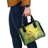 Hawaii Palila Mamane Shoulder Handbag Hawaiian Honeycreeper With Native Flower LT14 - Polynesian Pride