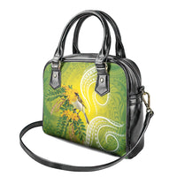 Hawaii Palila Mamane Shoulder Handbag Hawaiian Honeycreeper With Native Flower LT14 - Polynesian Pride