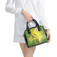 Hawaii Palila Mamane Shoulder Handbag Hawaiian Honeycreeper With Native Flower LT14 - Polynesian Pride