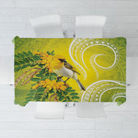 Hawaii Palila Mamane Tablecloth Hawaiian Honeycreeper With Native Flower