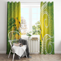 Hawaii Palila Mamane Window Curtain Hawaiian Honeycreeper With Native Flower LT14 - Polynesian Pride