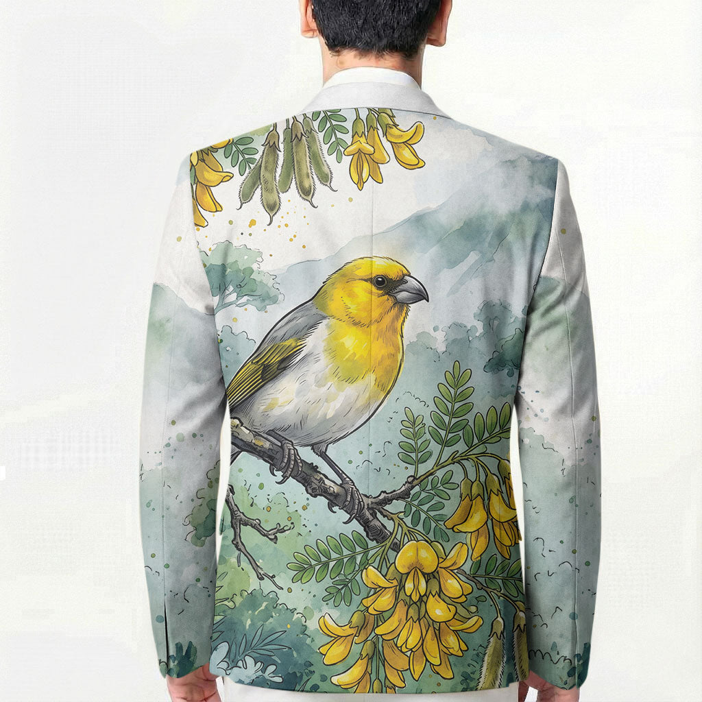Aloha Hawaii Palila Mamane Watercolor Blazer LT14 - Polynesian Pride