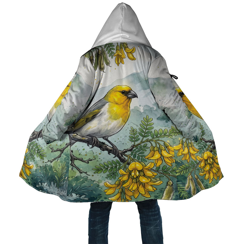 Aloha Hawaii Palila Mamane Watercolor Cloak LT14 Unisex Watercolor - Polynesian Pride