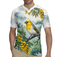 Aloha Hawaii Palila Mamane Watercolor Rugby Jersey LT14 - Polynesian Pride