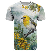 Aloha Hawaii Palila Mamane Watercolor T Shirt LT14 Watercolor - Polynesian Pride