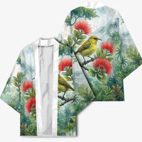 Aloha Hawaii Amakihi Ohia Lehua Watercolor Kimono LT14 - Polynesian Pride
