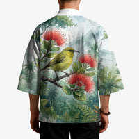 Aloha Hawaii Amakihi Ohia Lehua Watercolor Kimono LT14 - Polynesian Pride
