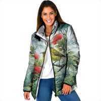 Aloha Hawaii Amakihi Ohia Lehua Watercolor Padded Jacket LT14 Women Watercolor - Polynesian Pride