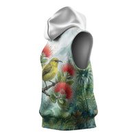 Aloha Hawaii Amakihi Ohia Lehua Watercolor Sleeveless Hoodie LT14 - Polynesian Pride