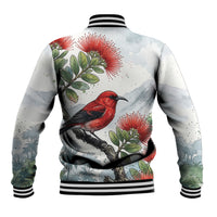 Aloha Hawaii Apapane Ohia Lehua Watercolor Baseball Jacket LT14 - Polynesian Pride