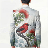 Aloha Hawaii Apapane Ohia Lehua Watercolor Blazer LT14 - Polynesian Pride