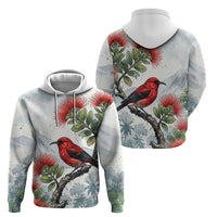 Aloha Hawaii Apapane Ohia Lehua Watercolor Hoodie LT14 - Polynesian Pride