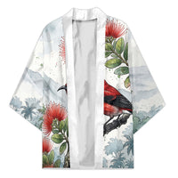 Aloha Hawaii Apapane Ohia Lehua Watercolor Kimono