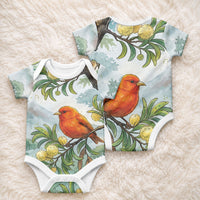 Aloha Hawaii Akepa Koa Tree Watercolor Baby Onesie LT14 - Polynesian Pride