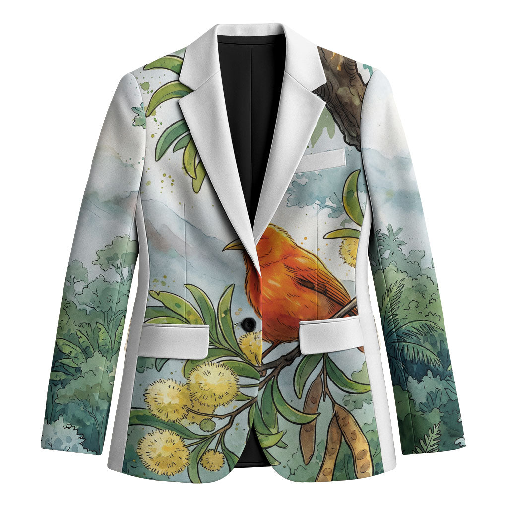 Aloha Hawaii Akepa Koa Tree Watercolor Blazer