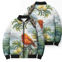 Aloha Hawaii Akepa Koa Tree Watercolor Bomber Puffer Jacket LT14 - Polynesian Pride