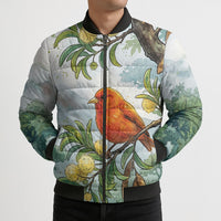 Aloha Hawaii Akepa Koa Tree Watercolor Bomber Puffer Jacket LT14 - Polynesian Pride