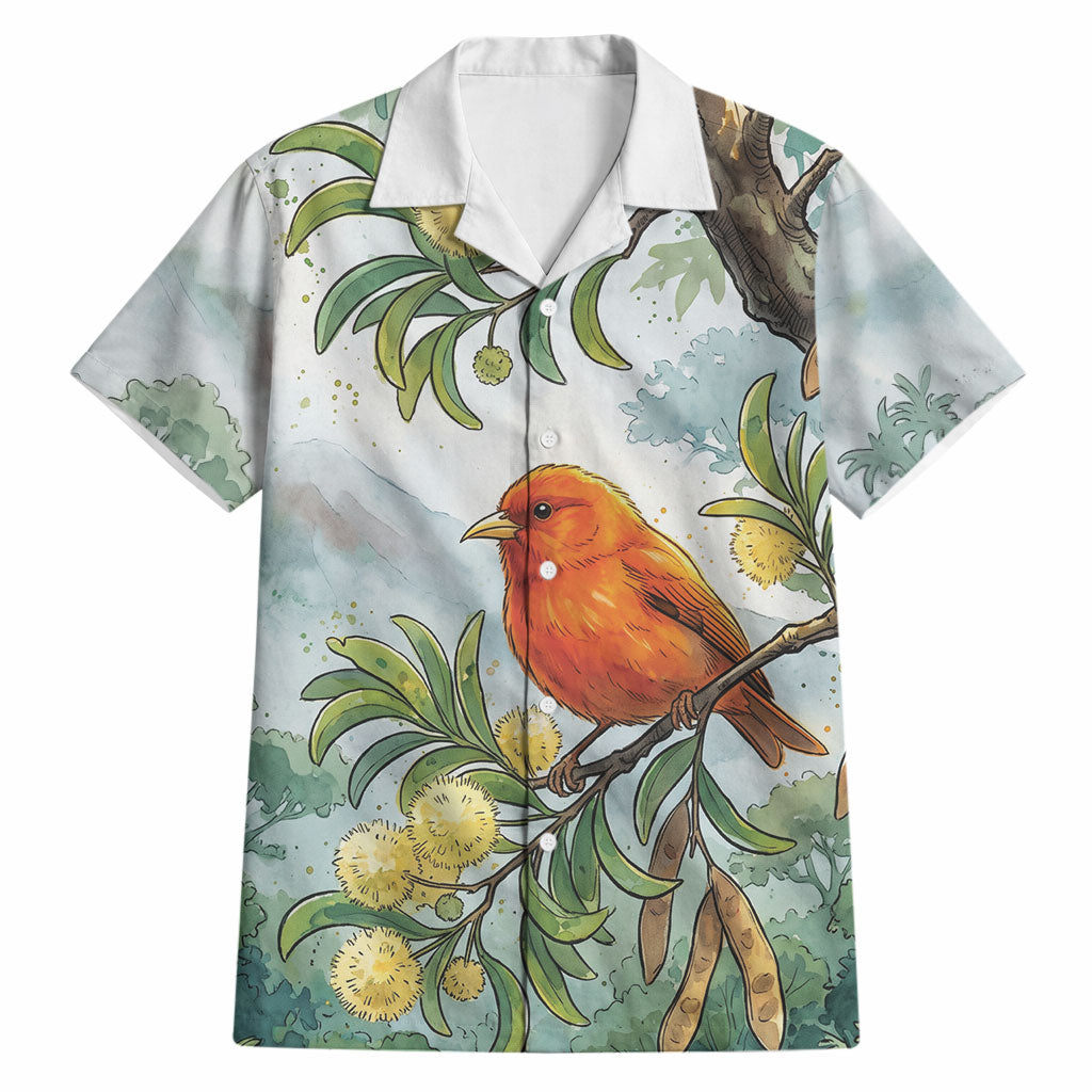 Aloha Hawaii Akepa Koa Tree Watercolor Hawaiian Shirt LT14 Watercolor - Polynesian Pride