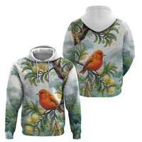 Aloha Hawaii Akepa Koa Tree Watercolor Hoodie