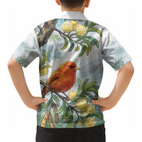 Aloha Hawaii Akepa Koa Tree Watercolor Kid Hawaiian Shirt