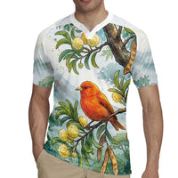 Aloha Hawaii Akepa Koa Tree Watercolor Rugby Jersey LT14 - Polynesian Pride