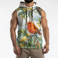 Aloha Hawaii Akepa Koa Tree Watercolor Sleeveless Hoodie